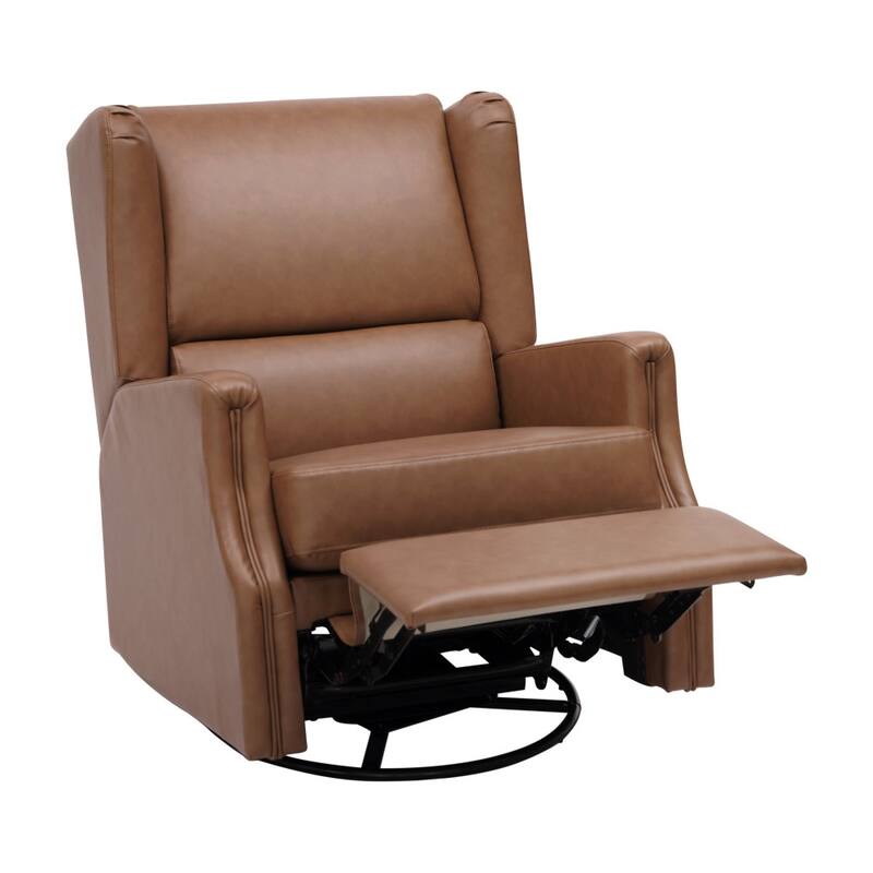 Wingback Manual Rocking Glider Recliner Chair with 360 Swivel