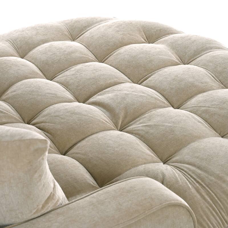 Christopher Knight Home - Modern Upholstered Chenille Fabric Sofa Bed with Tufted Seat and Detachable Pillows