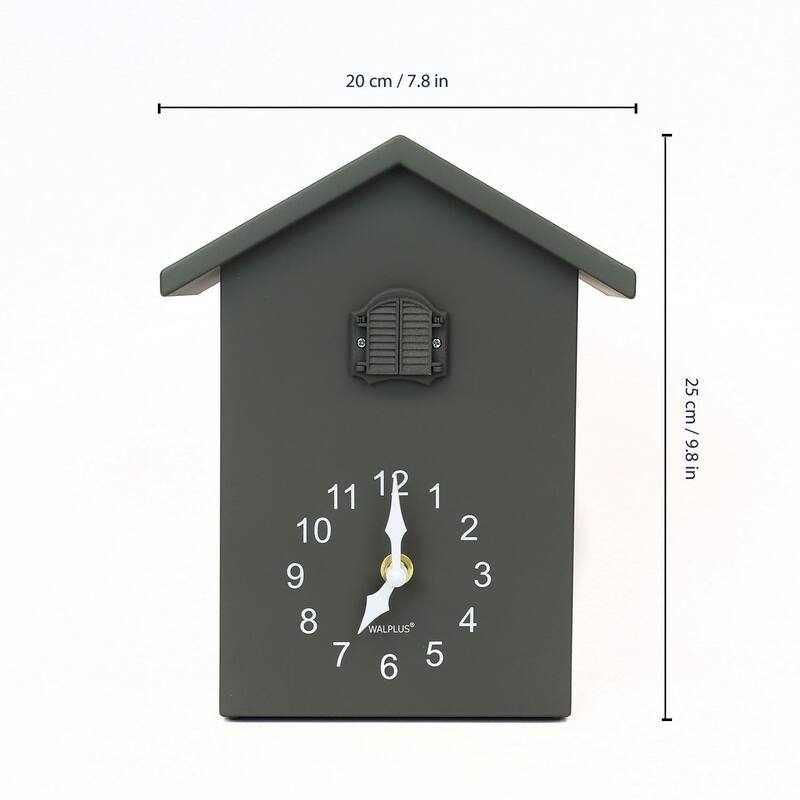 Walplus Grey Minimalist Cuckoo Table Clock 4 changeable birds