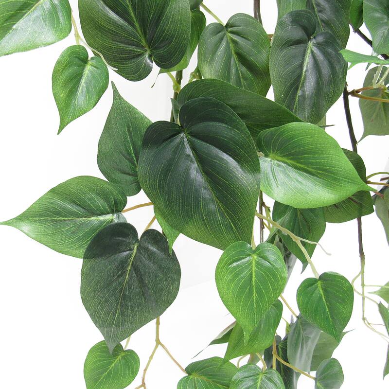Artificial Philodendron Ivy Leaf Hanging Plant Greenery Foliage Bush 35in - 35" L x 16" W x 16" DP