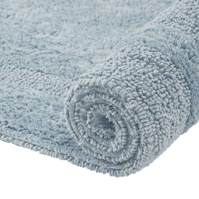 Better Trends Bath Rugs 100% Cotton Reversible Highly Water Absorbent Bathroom Rug for Shower, Sink, Bath Mats - Lux Collection