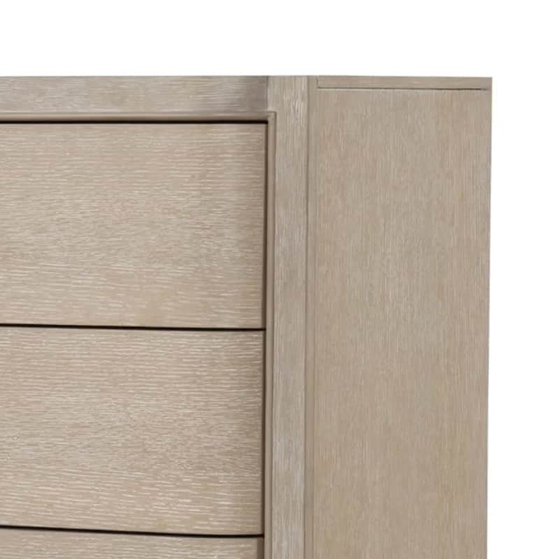 Fea Tall Dresser Chest, 5 Drawers, Natural Light Oak Brown, Acrylic Handles
