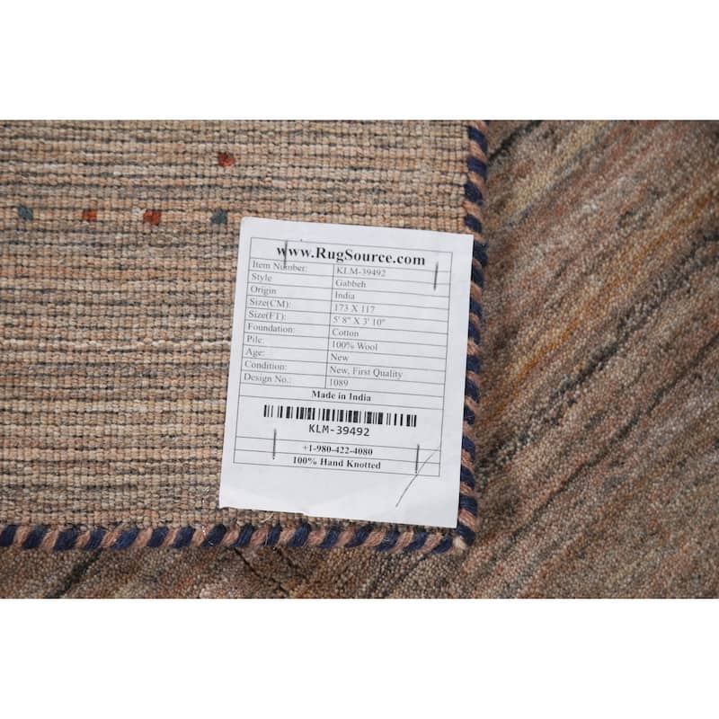 Tribal Gabbeh Indian Rug Handmade Multi-Color Wool Carpet - 3'10" x 5'8"