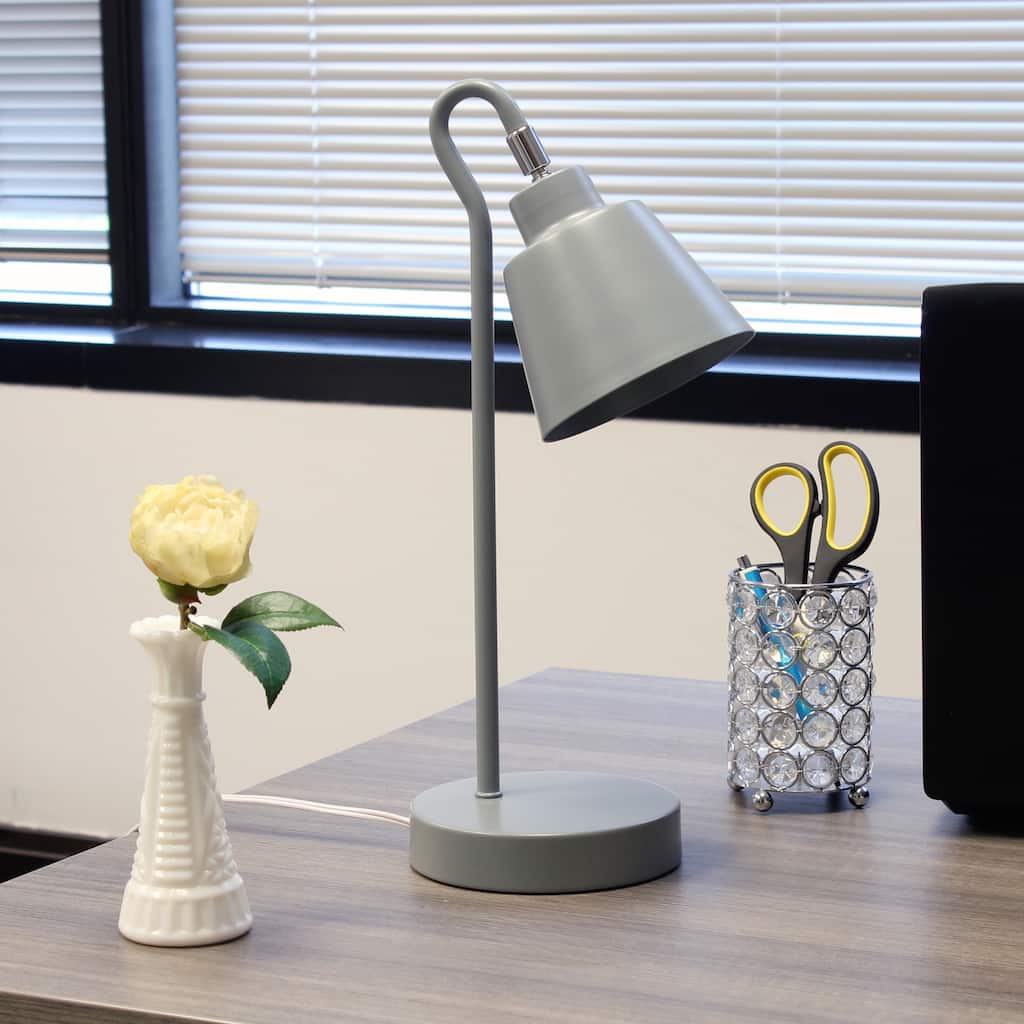 Desk Lamp with Looped arm and Adjustable Cone Shade - 16" - Gray