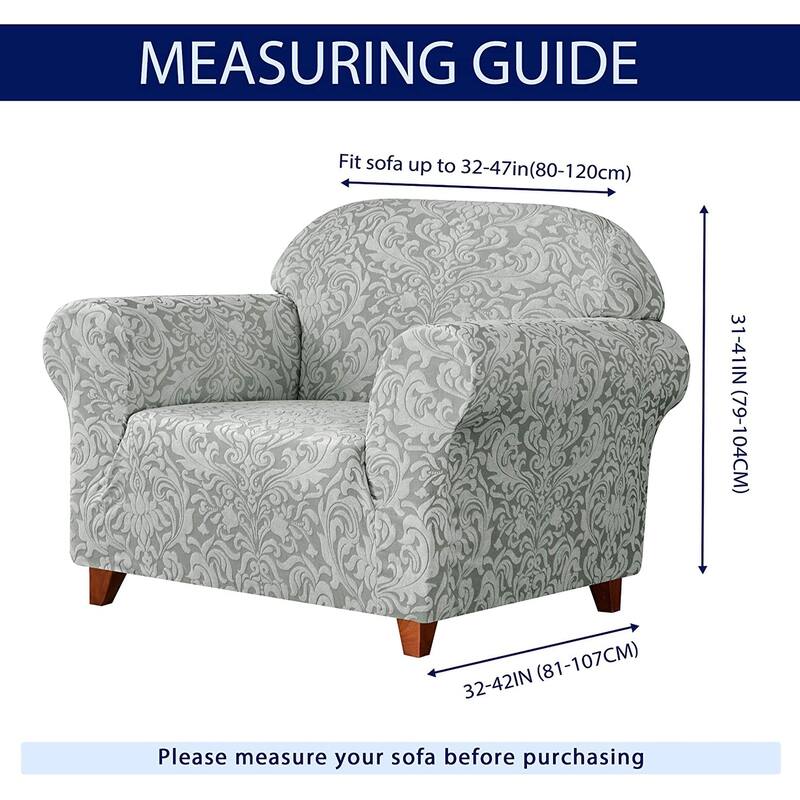 Subrtex 1 Piece Armchair Slipcover Jacquard Damask Spandex Furniture Protector