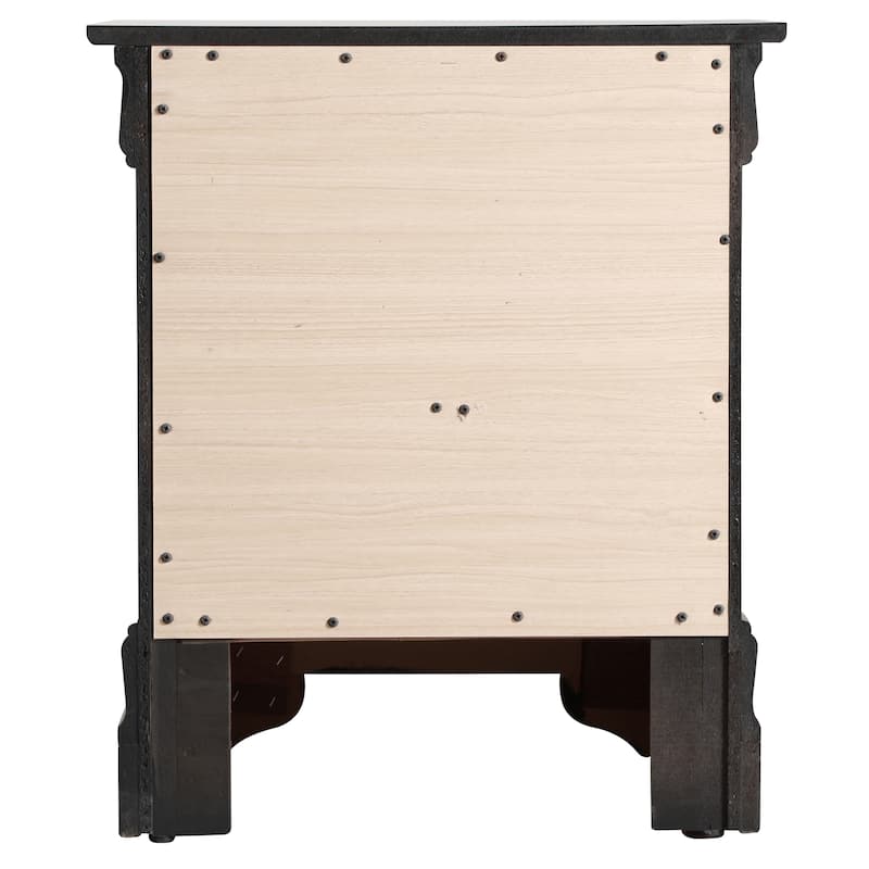 Traditional 22-in Metal Hand Holder 2-Drawer Wood Nightstand