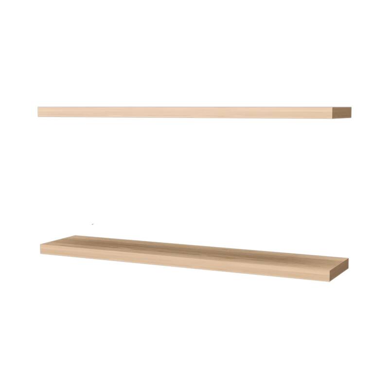 48-Inch Wall-Mounted Floating Shelf Two-Piece Set - N/A