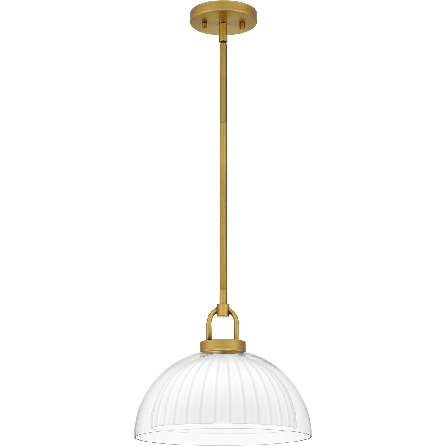 Brushed Gold One Light Pendant from the Quoizel Pendant Collection