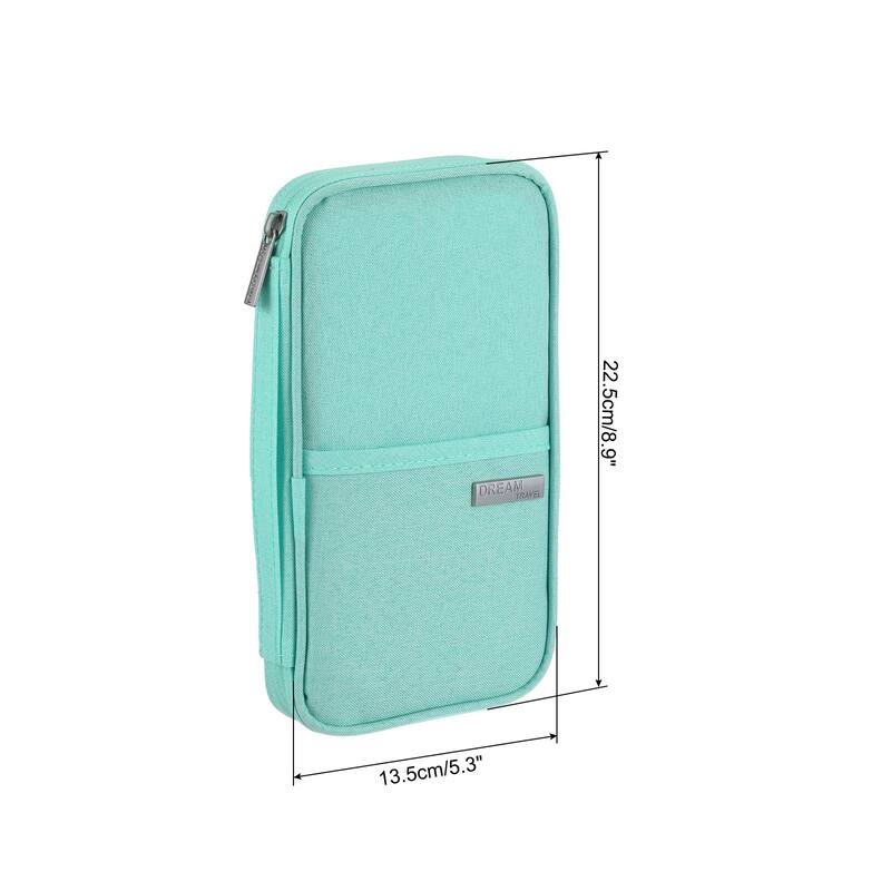 9x5" Multi-Pockets Family Passport Holder Travel Wallet Holder Cover - Light Blue