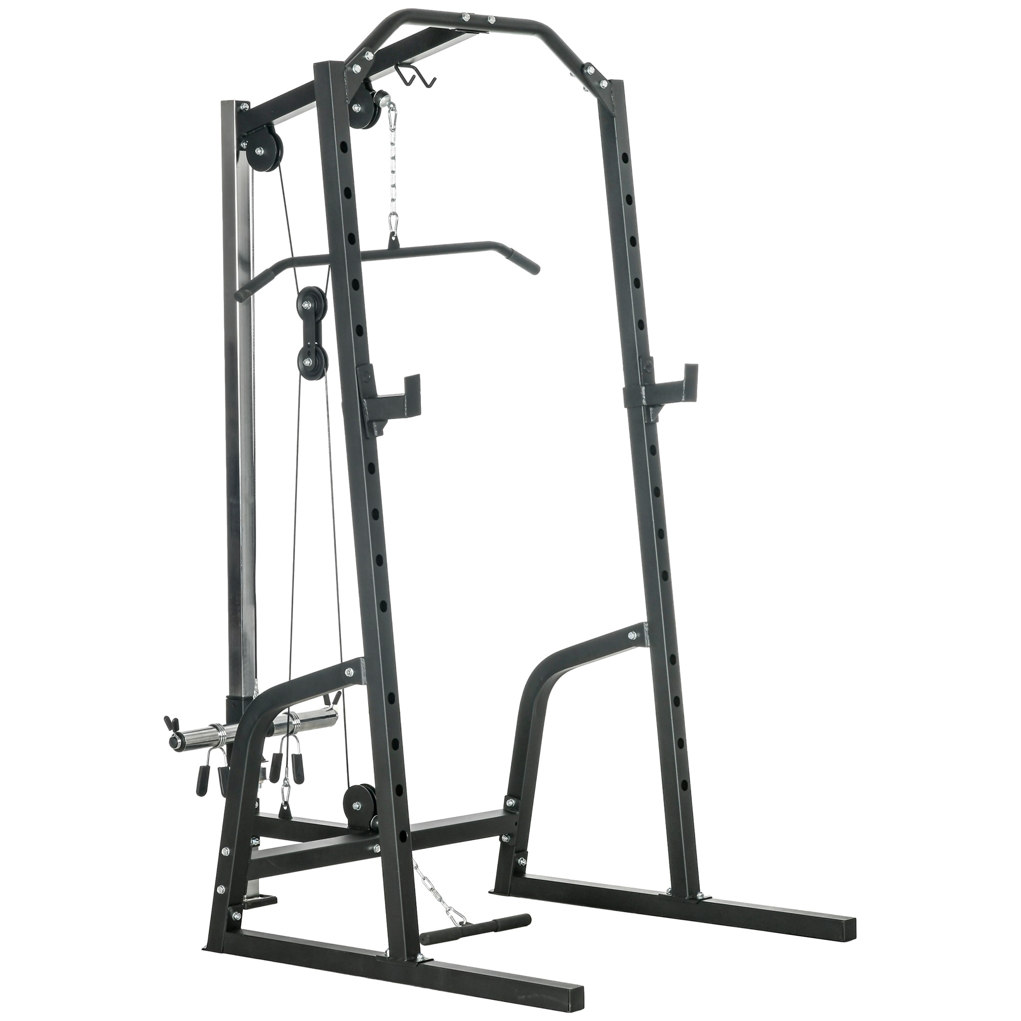 Soozier Power Cage Multi Functional Power Rack with Cable Pulley