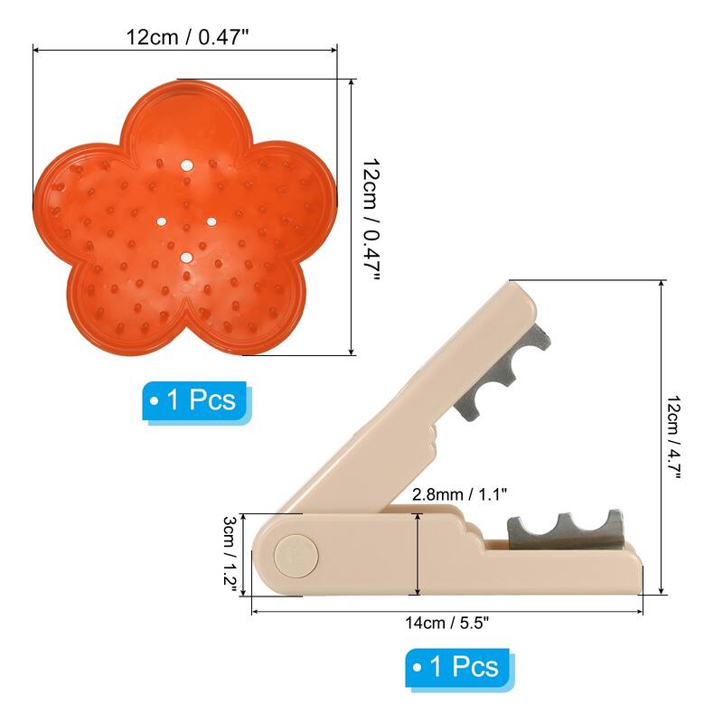 2pcs Rose Stem Leaf Thorn Stripper Remover Tool Stripper Kit - Brown, Orange