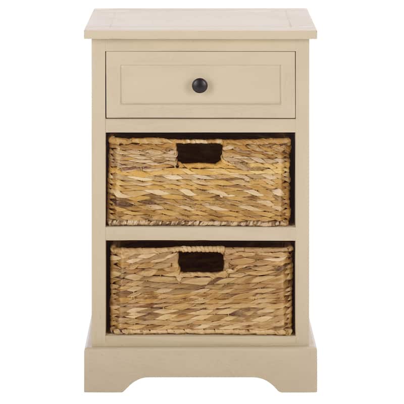 SAFAVIEH Alverta Red Storage Side Table - 15.9" x 13" x 27.6" - 16"W x 13"D x 26"H - Sand