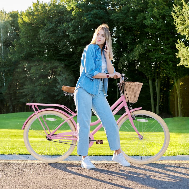 10+Years Old Light Pink Bike Road Bikes City Bikes Beach Bikes - Light Pink