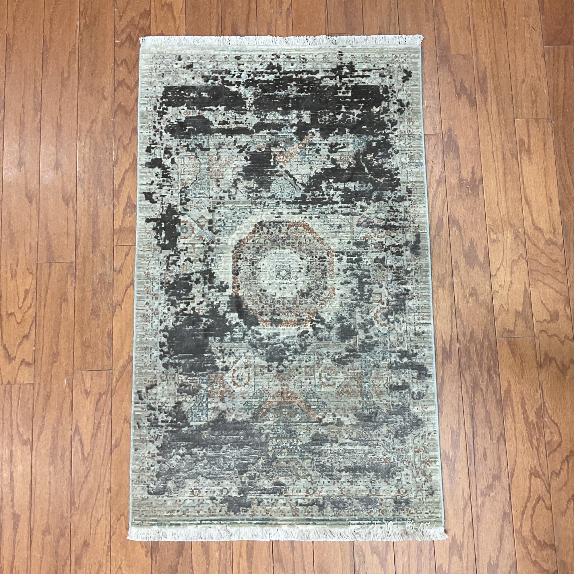 HERAT ORIENTAL Turkish Modern Erased Design Wool & Silk Rug - 2' x 2'11"