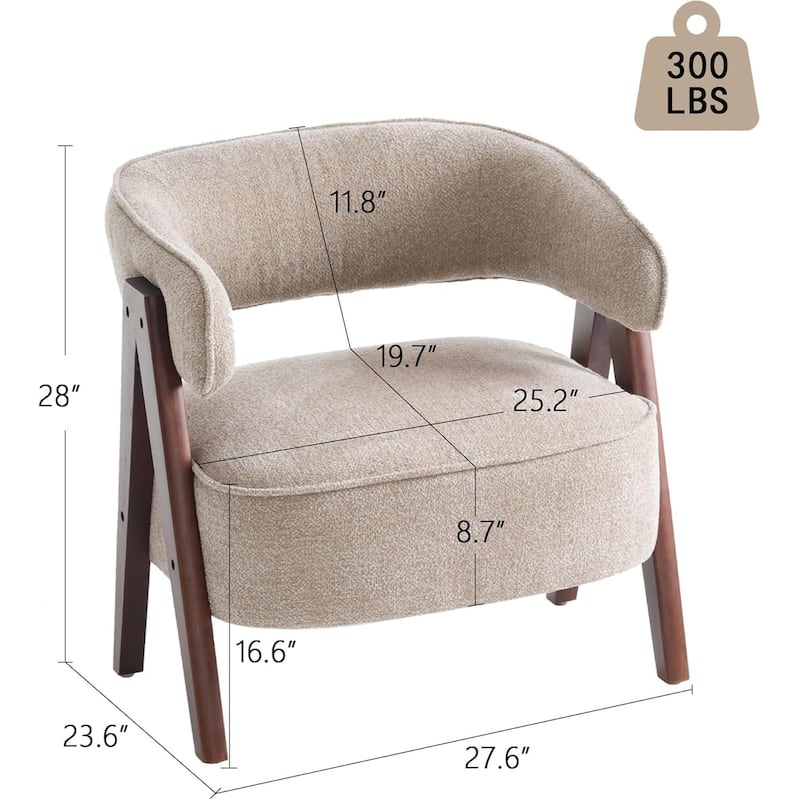 Accent Arm Chair Single Fabric Living Room Chair 27.56" W x 23.62" D x 27.95" H