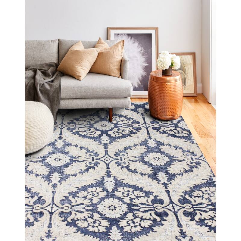 Bashian Santino Blue Transitional Area Rug