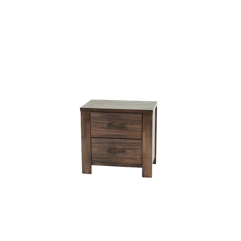1pc Nightstand Wooden Bedside Table 2x Drawers