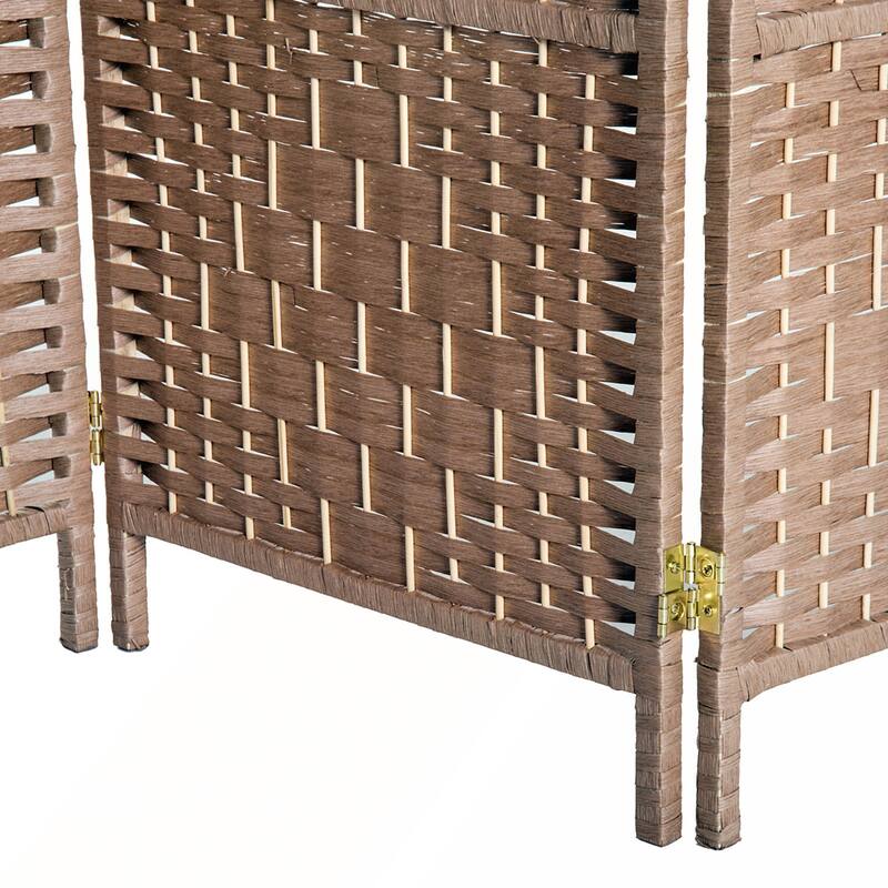 6' Tall Wicker Weave 6 Panel Room Divider Privacy Screen