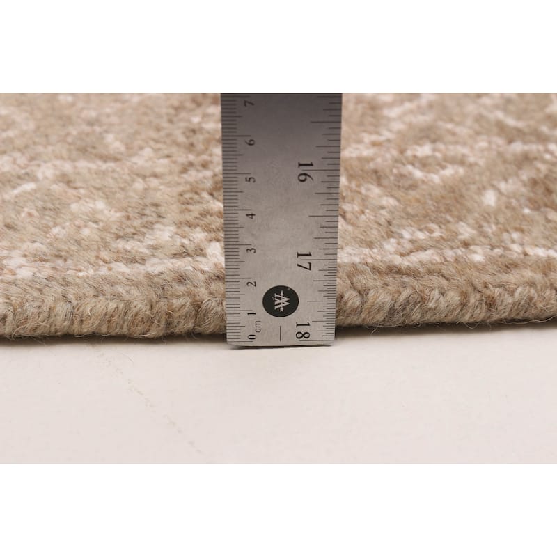 ECARPETGALLERY Hand-knotted Tangier Tan Silk, Wool Rug - 5'0 x 7'3