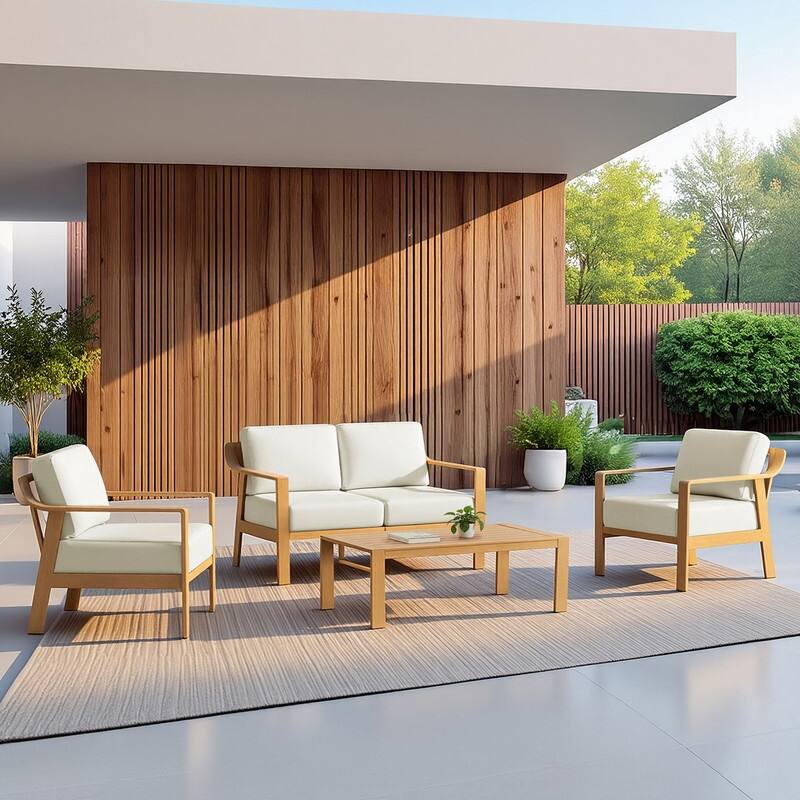 Spruce & Spring Outdoor Patio Furniture Set Aluminum Sofa Accent Chair