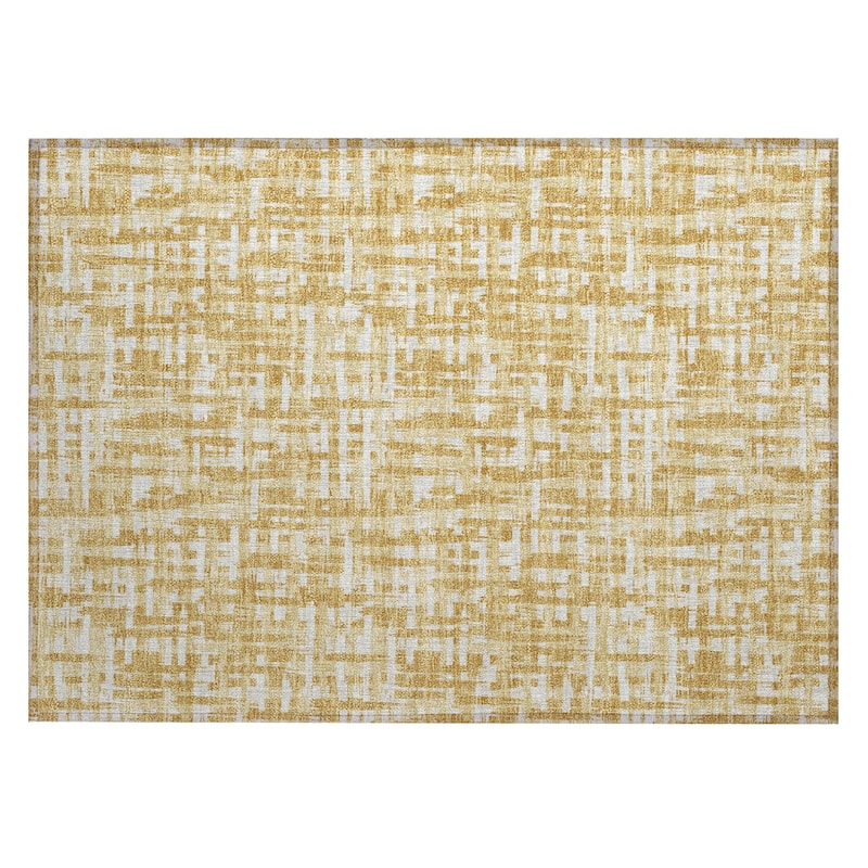 Machine Washable Indoor/ Outdoor Modern Crosshatch Chantille Rug