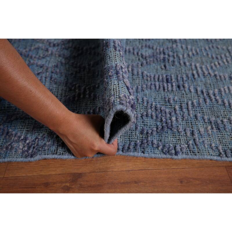 All-Over Trellis Moroccan Oriental Large Rug Hand-Knotted Wool Carpet - 9'8"x 14'7"