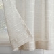 preview thumbnail 7 of 7, Clean Window Textured Slub Stripe Anti-Dust Linen Blend Sheer Cafe Curtain Pair