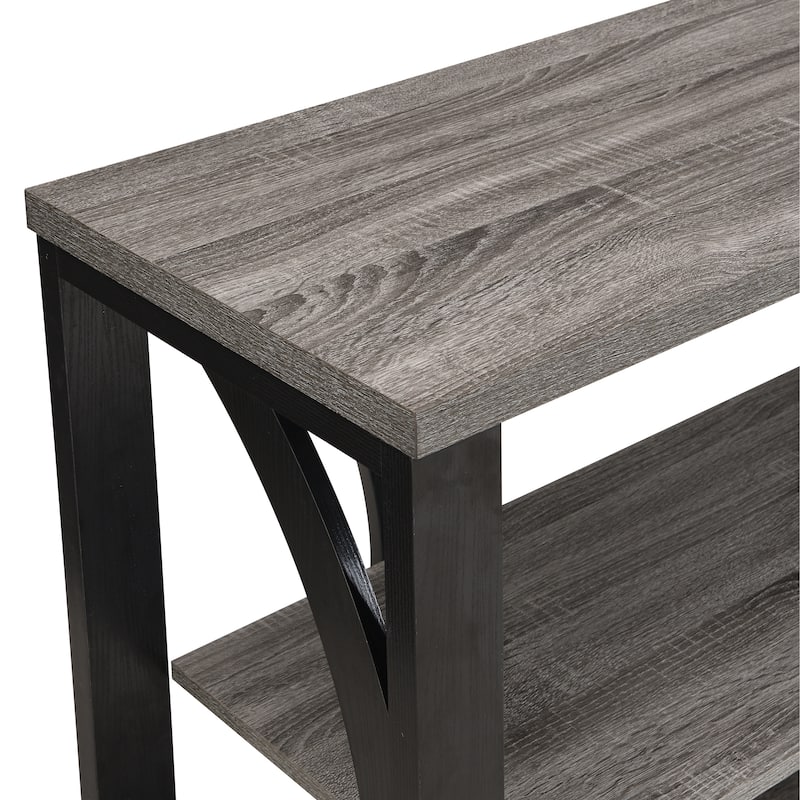 70.87" MDF Round Frame 3-Tier Console Table With Spacious Shelves For Living Room