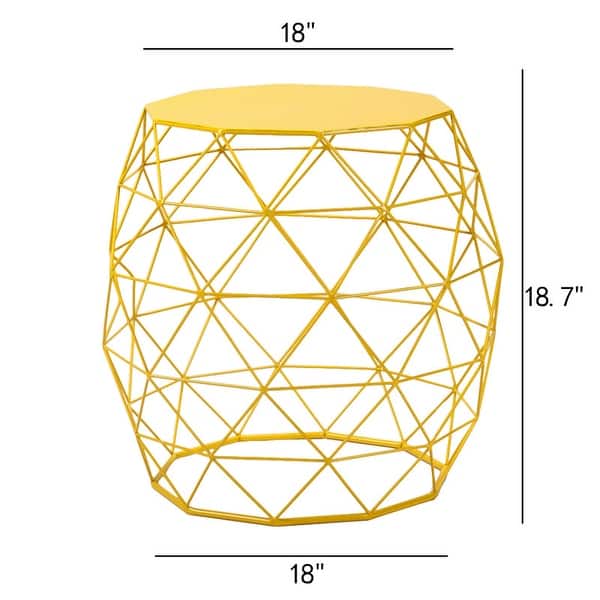 dimension image slide 0 of 2, Adeco Accents Geometric Iron Side Table