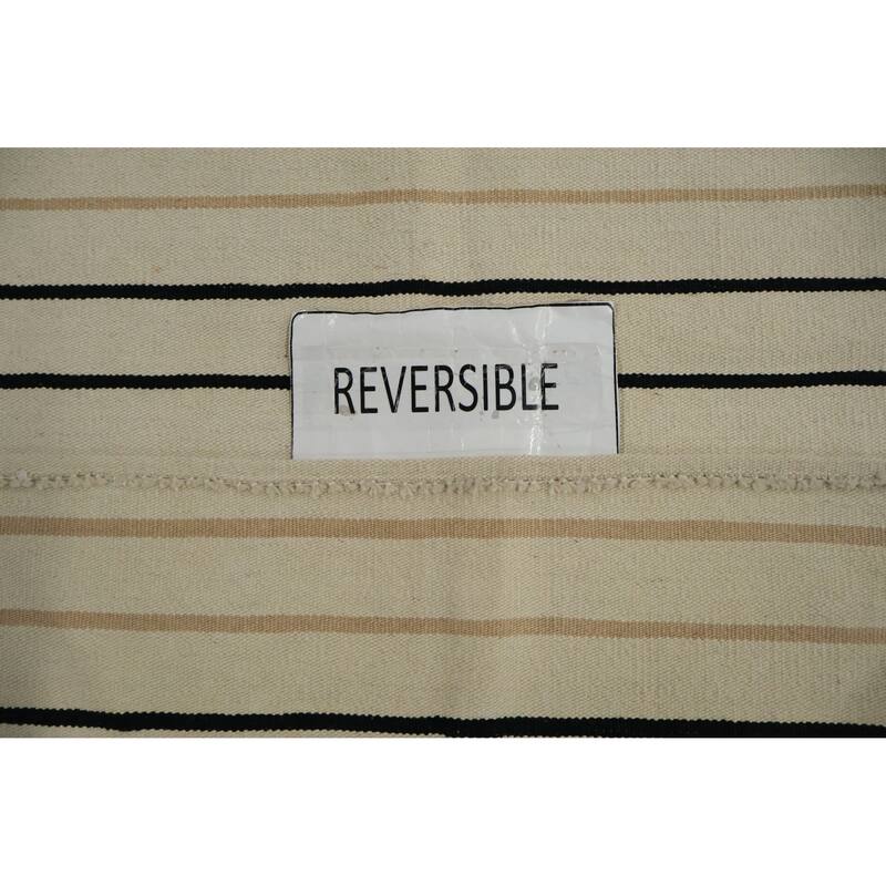 Hand Woven Oriental 100% Wool Carpet Southwestern Modern Beige & Ivories Kilim Area Rug - 8' 10'' X 6' 1''