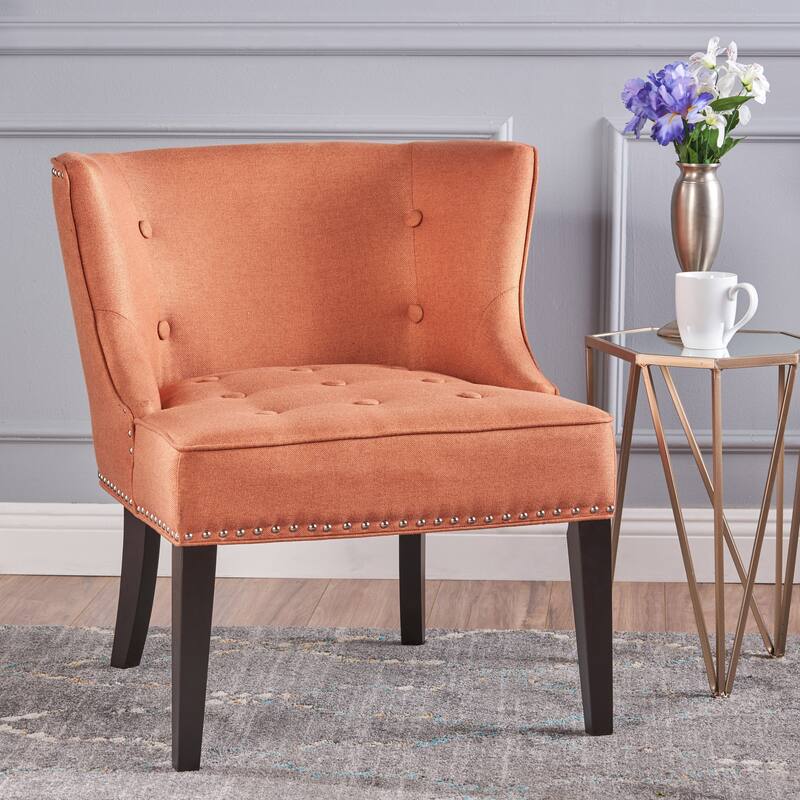 Orange 28" Accent Chair with Waffle Stitching - Orange