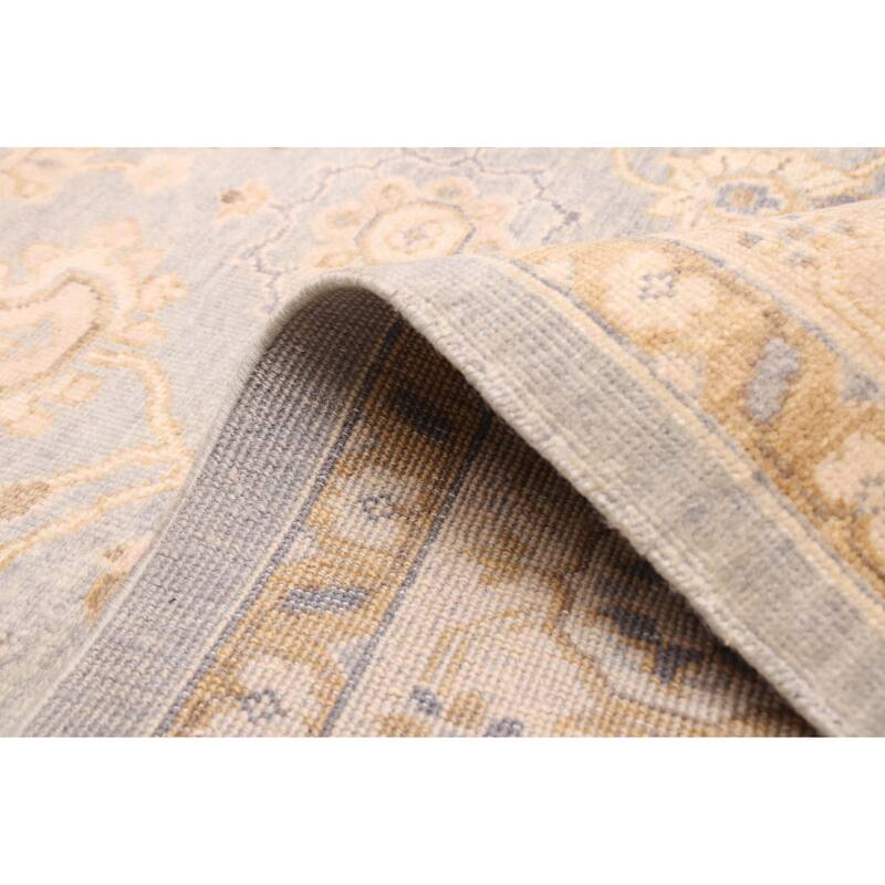 ECARPETGALLERY Hand-knotted Finest Oushak Light Denim Blue Wool Rug - 7'10 x 9'11