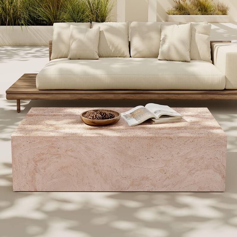 Christopher Knight Home - MGO Brown Rectangular Coffee Table for Indoor and Outdoor Use