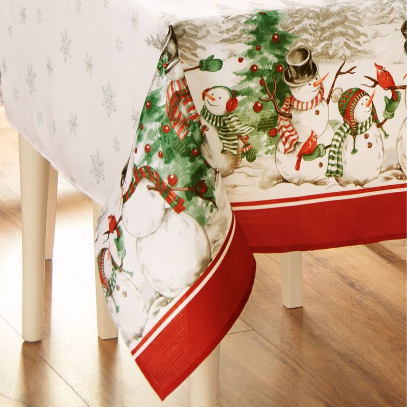 Snowman Winterland Holiday Snowflake Tablecloth