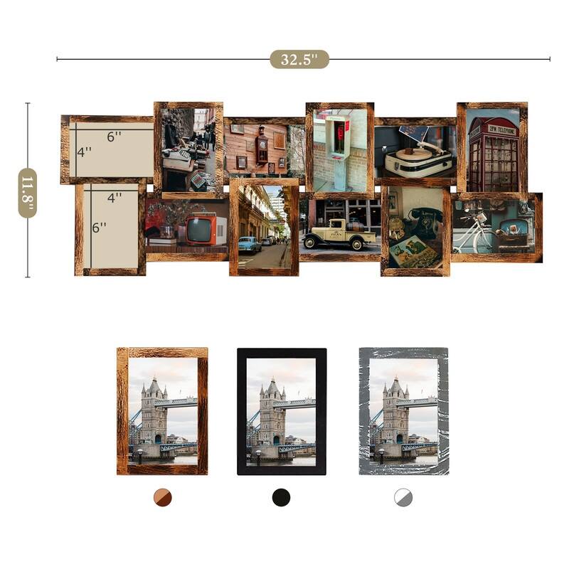 HELLO LAURA 12-Opening Gallery Collage Wall Photo Frame Family Picture Frame