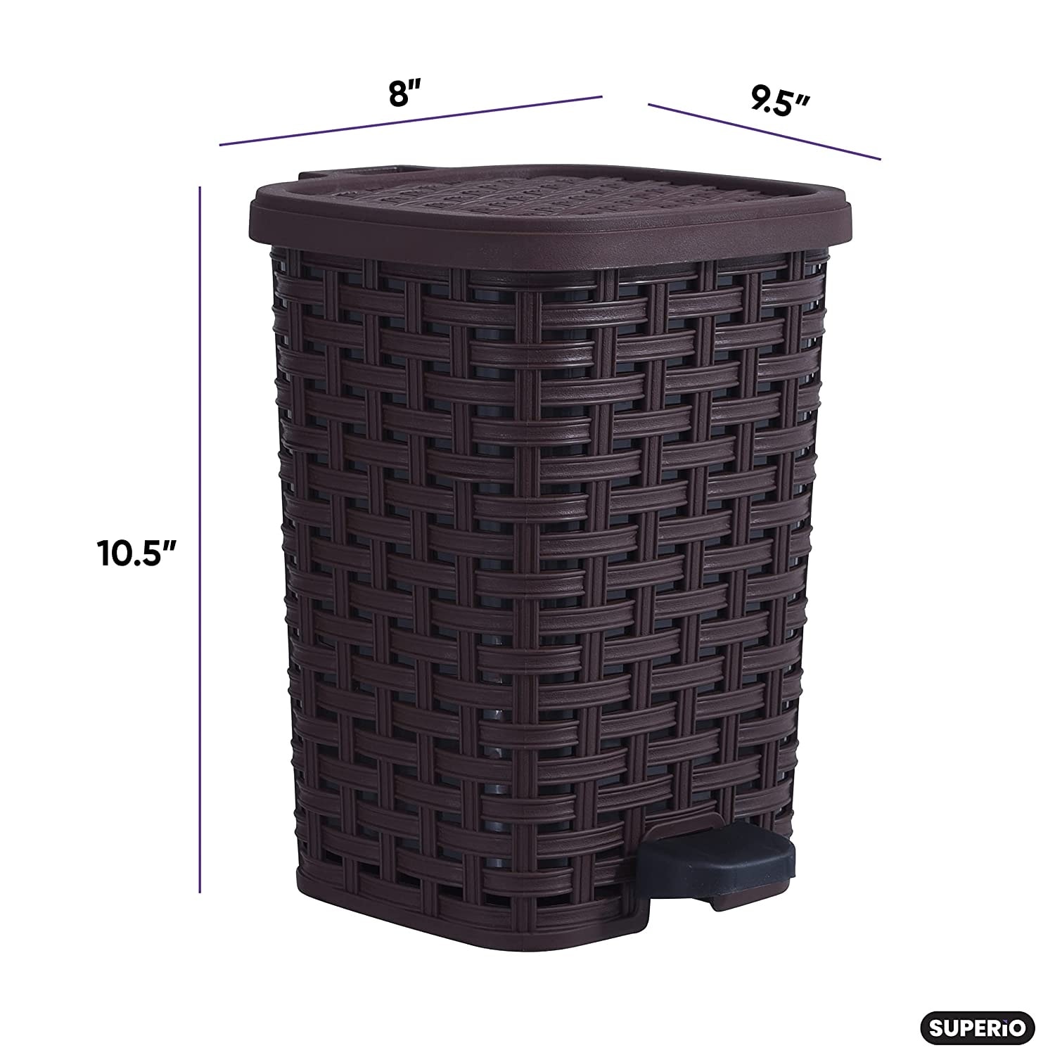 Superio Rattan Step On Trash Can with Removable Liner-image