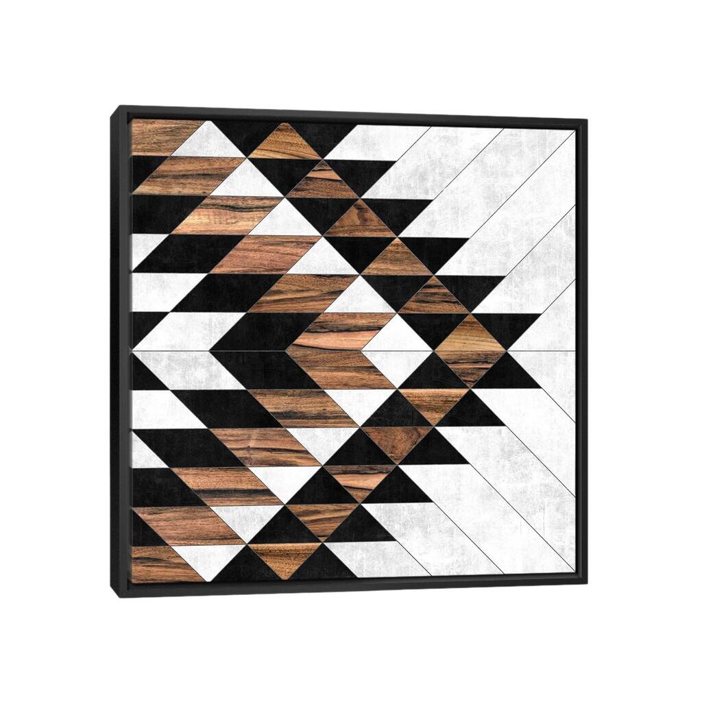 iCanvas "Urban Tribal Pattern No.9 - Aztec - Concrete and Wood" by Zoltan Ratko Framed Canvas Print