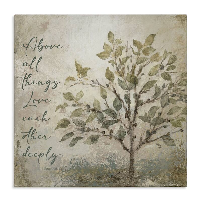 Stupell Rustic Love Each Other Deeply Canvas Wall Art Design By John Spaeth - 36 x 36