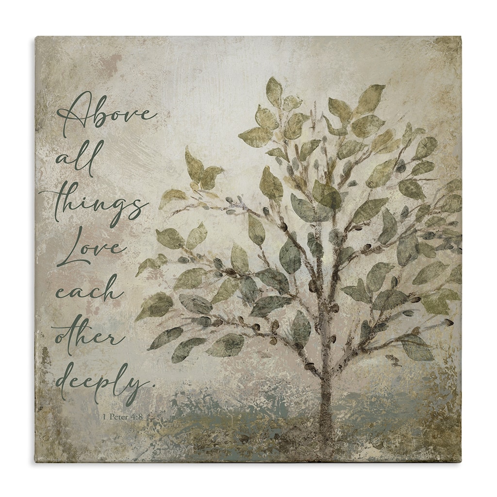 Stupell Rustic Love Each Other Deeply Canvas Wall Art Design By John Spaeth