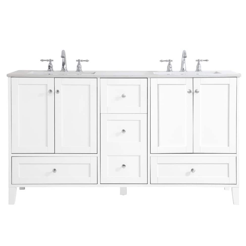 Elegant Lighting Sommerville 60" Free Standing Double Basin Vanity Set