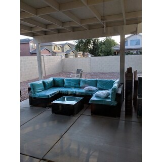 Kinbor 7-piece Patio Furniture Set All Weather Outdoor Furniture Sectional Sofa w/ Cushions