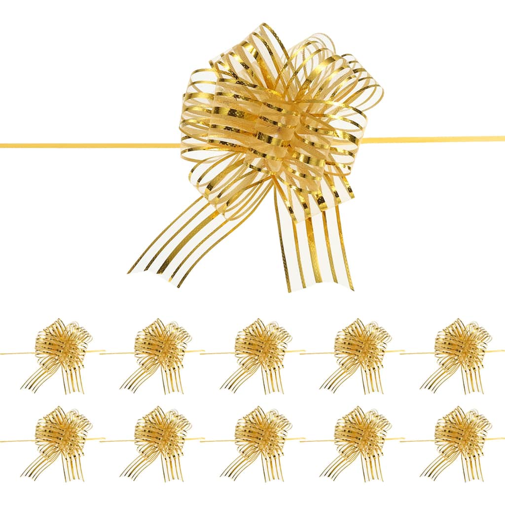 15pcs 6 Inch Organza Large Pull Bow Gift Wrapping Bows Chiffon