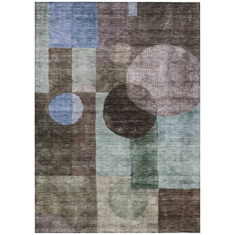 HomeRoots Geometric Transitional Rectangle Outdoor Rug