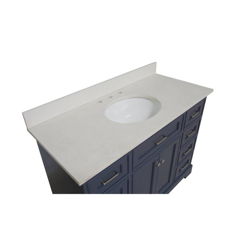 KitchenBathCollection Aria 48" Bathroom Vanity with Quartz Top