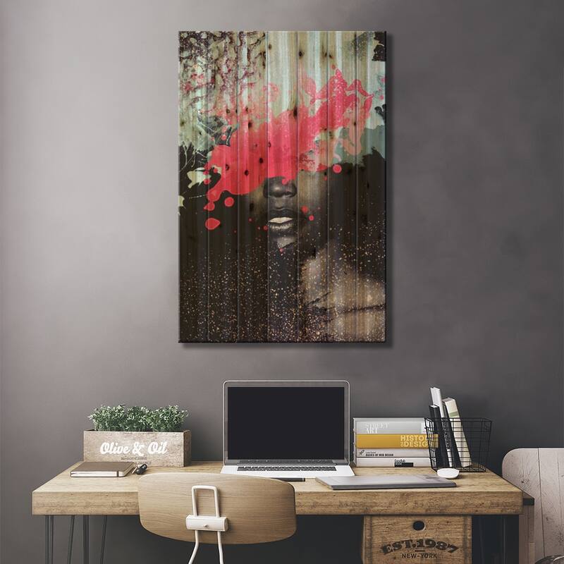 Ink Blot Print On Wood by Taylor Allen - Multi-Color