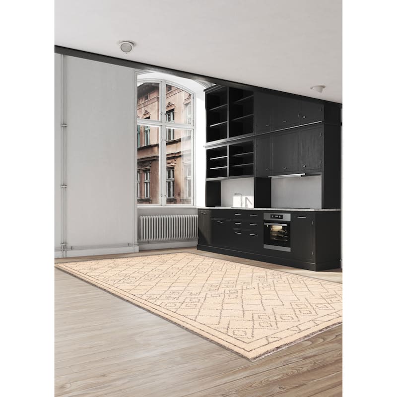 ECARPETGALLERY Hand-knotted Tangier Ivory Wool Rug - 5'6 x 7'11