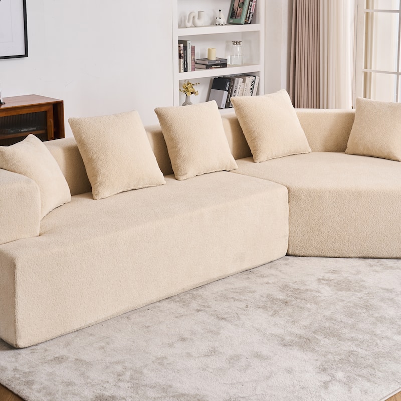 Memory Foam Couch, No Installation & Easy to Transport, Deep Seat Modern Sofa with Chenille Fabric