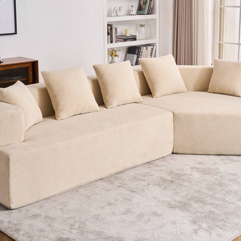 Memory Foam Curved Modular Couch Chenille Deep Seat Sectional Sofa