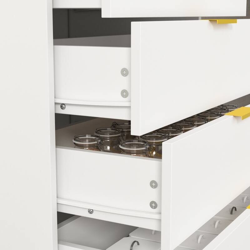 5-drawer Storage Chest Bedroom Nightstand Gadgets Cabinet