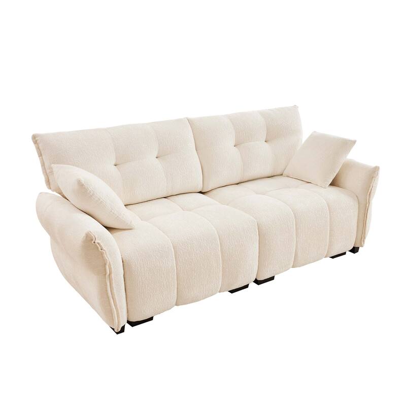 Modern 2-Seater Loveseats Sofa with Throw Pillow